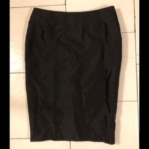 Vintage Barneys New York Silk Pencil Skirt Black IT 42 Late 90s Goth Office Club